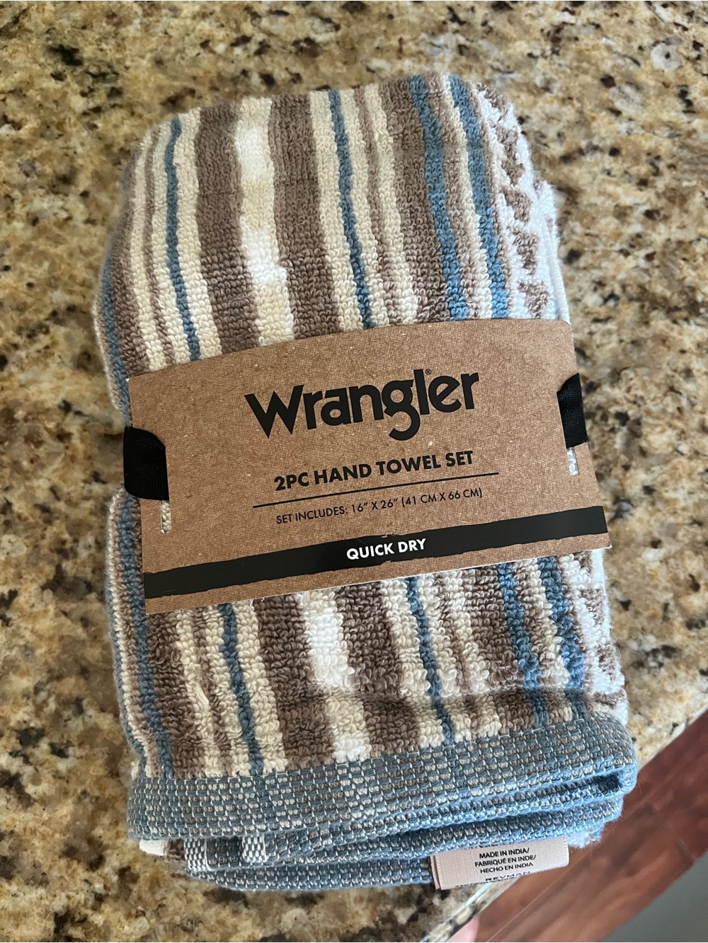 Wrangler Light Blue Striped Hand Towel
